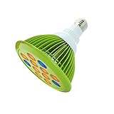 Hommii 植物育成用LEDライト 水耕栽培ランプ 室内栽培ライト　LED電球 E27口金 3つの波長 (660nm/630nm/460nm) 85-265V　小型スポットライト12W　緑　日本語マ