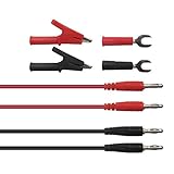 Dolity 4mm　バナナ→バナナプラグ　テストリード　キット　ワニ口クリップ　クランプ　6mm 　Uタイプ　赤と黒