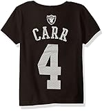 NFL幼児用Derek Carr Oakland Raiders Mainliner Player Name & Number半袖Tシャツ、3 Tall、ブラック
