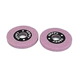 uxcell　研削ホイール　カーボランダム　ライトパープル　ラウンド　143g　70 x 8 x 16mm　２個入り