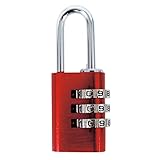 可変式アルミ番号錠3ダイヤルL323 赤 赤