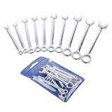 KALOLINNA ミニスパナセット コンビネーションレンチ 10本組 両用ヘッド 片目片口スパナ 4mm 4.5mm 5mm 5.5mm 6mm 7mm 8mm 9mm 10mm 11mm 自動車修理 車メンテナンス 作業工具 収納袋付き (4-11mm 10本組)