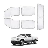 T TGBROS カスタムフィット サンシェード 2020 フォード F150 2015 2016 2017 2018 2019 サイドウィンドウ フルリアウィンドウ ウィンドスクリーン シールドカバー サンヒートバイザー 折りたたみ式 サンブロック 5点