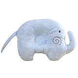 ベビー 枕 新生児 赤ちゃん 絶壁防止 向き癖防止 ベビー ピロー 可愛い 象 ソフト (ブルー)