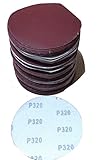 KISH 穴なし サンドペーパー 100枚 セット 125ｍｍ サンダー ヤスリ 研磨 円形 番手 DIY (#320)
