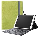 For LUCA TE10D2M64-V1B ケース LUCA TE10D2M64-V1B キーボード スタンド機能 分離式可能キーボード ペン収納可能 四隅固定 弾性バンド固定 ペン収納 耐衝撃 PUレザー (グリーン)