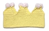 【ノーブランド品】 クラウンヘアバンド ベビー ゴールドステッチ 約43-47cm ポンポン付き 約45-52cm 赤ちゃん ハーフバースデー ワンサイズ,Bライトイエロー