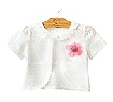 Candykids子供服 ボレロ　カーディガンキッズポンチョ半袖 ボレロ 結婚式 七五三 発表会 披露宴 (130cm, ホワイト3)