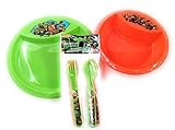 Zak Teenage Mutant Ninja Turtles 6 Piece Toddler Dinnerware Set: Flatware Bowl and Dish Bundle [並行輸入