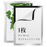 LEADINTOP ダイヤモンドアート フォトフレーム 1枚 マグネット付き 30 x 40 cm ダイヤモンド絵画用 壁を傷つけない 自己粘着性 軽量 壁掛け ディスプレイ 写真フレーム 表彰状 ポスター 賞状額縁 縦横万能 ビジネス 学校 創意 ツール (シルバー, 1枚 30 x 40 cm)