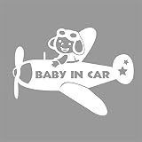 デザイン工房ＳＩＧＮＳ 車ステッカー Baby in car 12 綺麗にはがせる 車 ステッカー 飛行機 プロペラ ホワイト