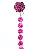 Hot Pink Beaded Pacifier Clip (D8) by Crystal Dream