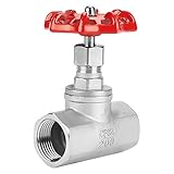 Akozon　グローブバルブ DN25ステンレス製ゲートバルブ BSPP G1ロータリーゲートバルブ 水と油用