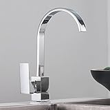 キッチン蛇口　キッチン水栓　洗面水栓　混合水栓　蛇口　水栓　台所　360°回転　スワン型　シングルレバー　洗面台　水道金具　ホース付き