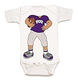TCU Horned Frogs Heads Up 。Football Baby Onesie ( 6ヶ月)
