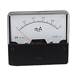 uxcell アナログ電流計　アナログ電流パネルメータ　電流計　パネルマウント　DC 0?1mA　ブラック　ホワイト