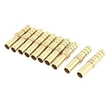 uxcell　ホースバーブカプラー　真鍮　真鍮トーン　エアーパイプ　ガスホース　10個入り