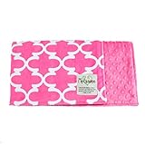 My Blankee Dolce Vita Lattice Minky Raspberry w/ Minky Dot Raspberry Baby Blanket, 29 x 35 by My Bla