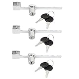 SODIAL(R) 3個引き出しディスプレイケースショーケーススライドガラスドアロックキー