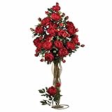 38.5 " Peony W / Leaves Stem (セットof 12 ) 12 pc. レッド 2126-RD