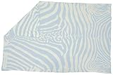 Lorena Canals Wool Rug Blanket Zebra (Blue) by Lorena Canals
