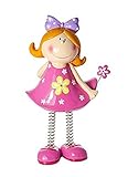 Children's Little Girl with Flower Pink Piggy Bank - Ideal Gift for Girls