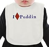 I love pudding ネクタイを有する有機ビブ Medium