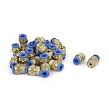 uxcell 継手 クイック フィッティング1/4BSP マレスレッド 6mm OD ワンタッチ 空気圧コネクタ 30個入り