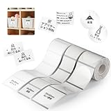 NIIMBOT ラベルシール【3ロール】B1/B1Pro/B2/B2Pro/B21/B21Pro/B31ラベルメーカー対応 純正感熱ロール紙 感熱ラベルプリンター 印刷用紙 強粘着 耐水 宛名印刷 収納 値札 50x30mmホワイト/40x30mm透明/50*50mm丸い透明