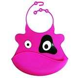 ベビー スタイ　よだれかけ　牛パターン　可愛い　防水　濃いピンク