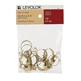 Levolor 14826 1 "真鍮カーテンロッドラウンドリングクリップ14カウント