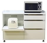 120キッチンカウンター ベストワン WH 組立状態 完成品