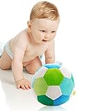 M 'babyカラフルベビーFootballおもちゃRattleボールソフト新生児幼児ぬいぐるみ枕、ブルー&グリーン
