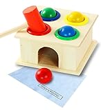 【HappyHome】木のおもちゃ 知育玩具 ハンマートイ 叩いて コロがす 形合わせ