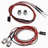 GTIWUNG 2 LED RCカーライト RC LEDライト ヘッドライトテールライトセットLEDライト1/10 RCモデルカートラック 5mm直径 快適簡単 低消費電力 RCカー用LEDヘッドライト RC車用アクセサリー 2個セット（2Led 白 5mm&2 Led 赤 5mm）