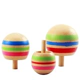boutique1583 3 Pcs Wooden Inverted Spinning Gyro Children's Funny Toy [並行輸入品]