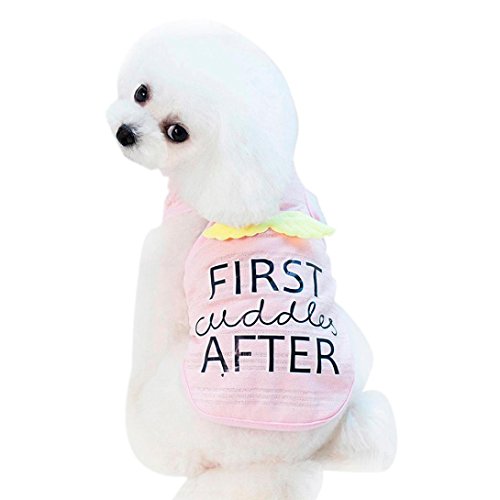 犬服 Hosam ペット 洋服 tシャツ ノースリーブ メッシュ 通気 夏 犬服 子犬 小型犬 猫用 上着 着き脱ぎも簡単 可愛い おしゃれ 脱毛保護 UV対策 (S, ピンク)