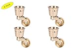 A29® Solid Brass Round Cup Swivel Caster, Polished Brass Finish, Set of 4 [並行輸入品]