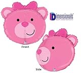loonballoonピンクBear Teddy Dimensional Its A Girl Polka Dotベビーシャワー27 " Mylar Balloon