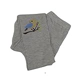 Plus Nao(プラスナオ) 子供用 レギンス スパッツ ベビー キッズ 女の子 男の子 ワンポイント刺繍 レギパン 10分丈 コットン 90 100 110 120 120 グレー