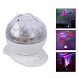 ICOCO Aurora Borealis Projector Night Light Lamp Color Changing Led Night Light with Speaker Music M