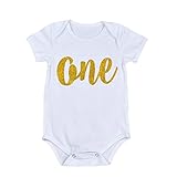 Liebeye 赤ちゃんロンパー　ベビー　コットン　ショートスリーブ　誕生日　フェスティバル　衣装　かわいい　ジャンプスーツ　ギフト　ホワイト one 59cm