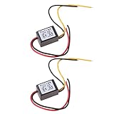 Fenteer 2ピース　 DC-DC ステップ　ダウン　パワー　モジュール　 12V (8-20V) 〜 5V 2Aカー電源アダプタ　30mm x 21mm x 17mm　ブラック