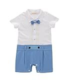 AvaCostumeベビーボーイズショートスリーブロンパー幼児服、ブルー 12M