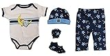 Precious Moments Baby Boys ' " Sleep Tight "ボディスーツ、パンツ、キャップ、ブーティー、耐熱手袋5 pc。ギフトセット0 – 3か月