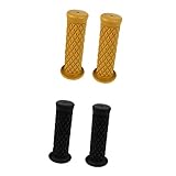 Dolity 2対入り　オートバイ　レトロ　ゴム製　ハンドルバー　グリップ　黄色＆黒色