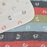 【HanzamCocoa】国産Hanzam Cocoa（ハンザムココア） 6重ガーゼケット 6重 タオルガーゼ ブランケット ひざ掛け ギフト 出産祝いおなかけっとマルチカラーパンダ柄 クレヨン クォ