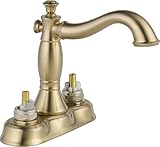Delta 2597LF-CZMPU-LHP Cassidy Two Cross Handle Centerset Bathroom Faucet with Metal Pop-Up Drain, C