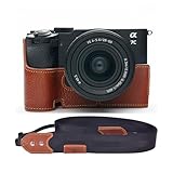 [恵＼イーサン] TP Original Sony A7C ii A7CR A7C Mark ii A7C2 専用 ハンドメイド+Rカメラストラップ 本革 ボディケース ハーフカメラケース バッグ カバー 電池交換便利 底面開閉 手作り 専用対応カメラカバー (ブラウン)