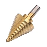 ステップドリル 三角軸 チタンコーティング 1本入り HSS鋼 穴あけ/拡大/DIY/木工/金工 掘削工具 電動工具 金属/プラスチック/ガラス繊維/木材 適用 切れ味よく ドリルビット 1/4-1-